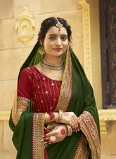 Superlative Saree in Dark Green Colour